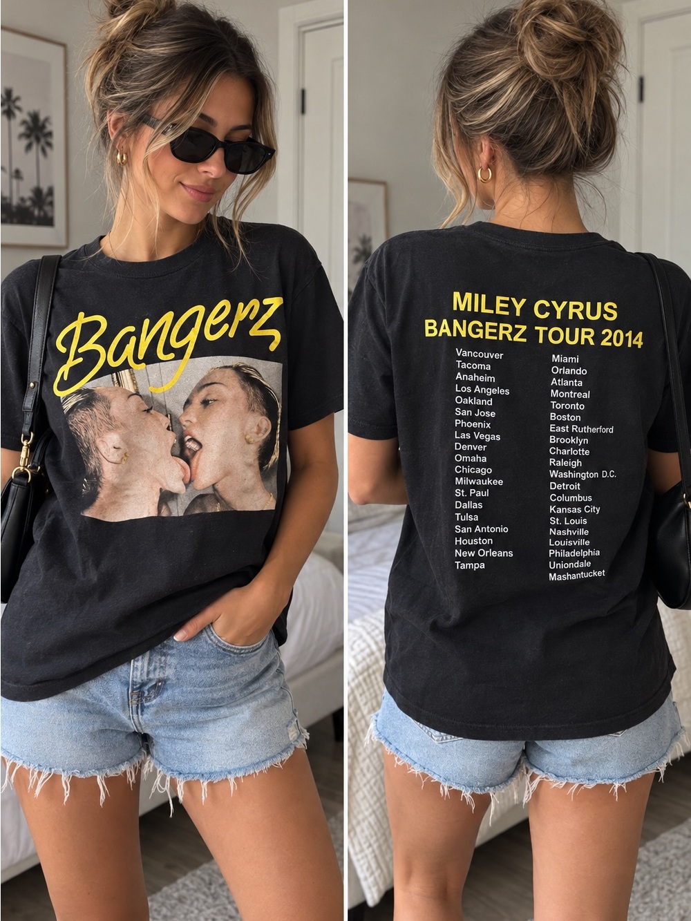 Vintage 2014 Miley Cyrus Bangerz Tour T-Shirt Medium